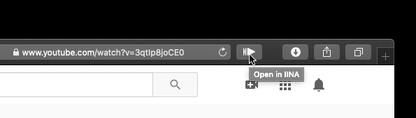 Use the IINA toolbar icon